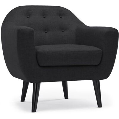 MENZZO Fauteuil Scandinave Fidelio Tissu Noir - Publicité MENZZO Fauteuil Scandinave Fidelio Tissu Noir - Publicité
