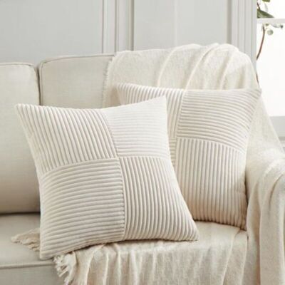 OEM Housses De Coussin Décoratives Carrées En Velours Côtelé Doux De Style Bohème Pour Salon, Canapé, Lit, Sofa, Décoration D'Intérieur Rustique, 45 X 45 Cm, Beige - Lot De 2 - Publicité OEM Housses De Coussin Décoratives Carrées En Velours Côtelé Doux De Style Bohème Pour Salon, Canapé, Lit, Sofa, Décoration D'Intérieur Rustique, 45 X 45 Cm, Beige - Lot De 2 - Publicité