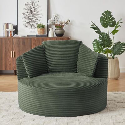 OEM Fauteuil Lounge Rond Surdimensionné En Velours Côtelé, Fauteuil Nuage Moderne, Assise Profonde, Convient Au Salon Et À La Chambre. Publicité OEM Fauteuil Lounge Rond Surdimensionné En Velours Côtelé, Fauteuil Nuage Moderne, Assise Profonde, Convient Au Salon Et À La Chambre. Publicité
