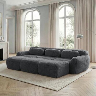 OEM Canapé Nuage Sans Cadre, Tissu Velours Doux, Canapé-lit Modulable Avec 3 Poufs, Canapé Trois Places, Canapé Confortable Pour Salon, Gris. Publicité OEM Canapé Nuage Sans Cadre, Tissu Velours Doux, Canapé-lit Modulable Avec 3 Poufs, Canapé Trois Places, Canapé Confortable Pour Salon, Gris. Publicité