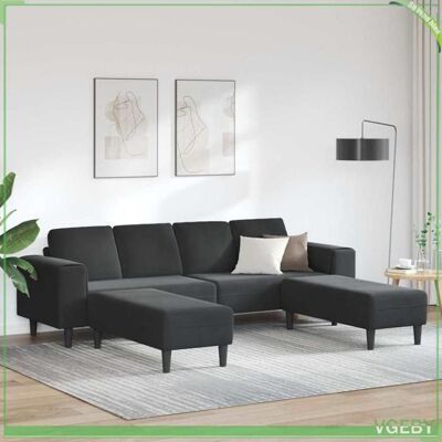 OEM Canapé 4 Places - Faf7291712451621 - Noir - Velours - Pieds Coniques - Publicité OEM Canapé 4 Places - Faf7291712451621 - Noir - Velours - Pieds Coniques - Publicité