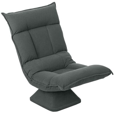 OEM Fauteuil Pivotant Moderne Avec Dossier Réglable En 5 Positions, Chaise Rembourrée Gris Foncé Pour Un Intérieur Élégant - Publicité OEM Fauteuil Pivotant Moderne Avec Dossier Réglable En 5 Positions, Chaise Rembourrée Gris Foncé Pour Un Intérieur Élégant - Publicité
