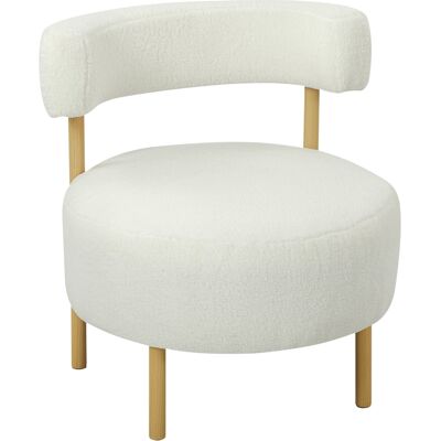 VIVACASA Fauteuil Relax Sherpa Inclinable 67x67x71 Cm Pieds Métal Bois Blanc Crème Fauteuil Lecture Confortable - Publicité VIVACASA Fauteuil Relax Sherpa Inclinable 67x67x71 Cm Pieds Métal Bois Blanc Crème Fauteuil Lecture Confortable - Publicité