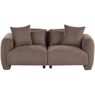 BELIANI Canapé Minimaliste En Tissu Assise Profonde 3 Places Pieds Bas Marron Ekenes - Publicité BELIANI Canapé Minimaliste En Tissu Assise Profonde 3 Places Pieds Bas Marron Ekenes - Publicité