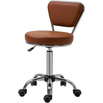 OEM Tabouret De Massage Vintage - Tabouret De Travail Pivotant 360° - Hauteur Assise Réglable 49-64 Cm - Revêtement Synthétique Marron Métal Chromé - Publicité OEM Tabouret De Massage Vintage - Tabouret De Travail Pivotant 360° - Hauteur Assise Réglable 49-64 Cm - Revêtement Synthétique Marron Métal Chromé - Publicité