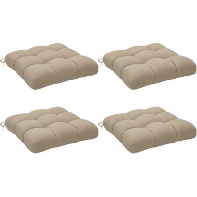 OEM Lot De 4 Coussins De Chaise De Jardin. Coussins Extérieurs Capitonné. Rembourrage 10 Cm Avec Attaches. 48 X 48 Cm Kaki - Publicité OEM Lot De 4 Coussins De Chaise De Jardin. Coussins Extérieurs Capitonné. Rembourrage 10 Cm Avec Attaches. 48 X 48 Cm Kaki - Publicité