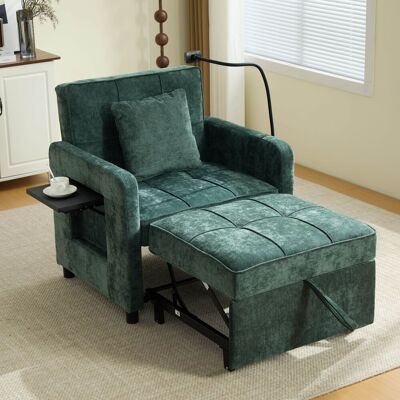 LEMONBEST Canapé En 1 Vert Chenille 167x79x83 Cm Dossier Réglable 5 Positions Coussin Tablette Poches Latérales Convertible Salon Studio Chic - Publicité LEMONBEST Canapé En 1 Vert Chenille 167x79x83 Cm Dossier Réglable 5 Positions Coussin Tablette Poches Latérales Convertible Salon Studio Chic - Publicité