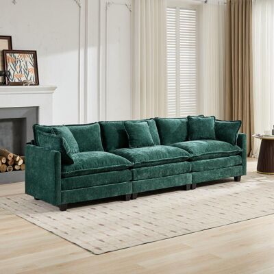OEM Canapé Cloud 3 Places (pouf Non Inclus), Canapé D'Angle Moderne, Idéal Pour Le Salon, La Chambre Et L'Appartement, Coussin D'Assise Double Couche Confortable, Tissu Chenille Respirant, Vert - Publicité OEM Canapé Cloud 3 Places (pouf Non Inclus), Canapé D'Angle Moderne, Idéal Pour Le Salon, La Chambre Et L'Appartement, Coussin D'Assise Double Couche Confortable, Tissu Chenille Respirant, Vert - Publicité