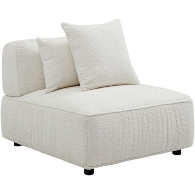 VENTE-UNIQUE Fauteuil En Tissu Bouclette Blanc Cassé Lelaco - Publicité VENTE-UNIQUE Fauteuil En Tissu Bouclette Blanc Cassé Lelaco - Publicité