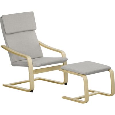 DEVOKO Ensemble De 2 Fauteuils Lounge Avec Tabouret Et Accoudoir, Housse En Lin, Repose-pieds En Polyester, Gris Clair 66, 5 X 80 X 99 Cm - Publicité DEVOKO Ensemble De 2 Fauteuils Lounge Avec Tabouret Et Accoudoir, Housse En Lin, Repose-pieds En Polyester, Gris Clair 66, 5 X 80 X 99 Cm - Publicité