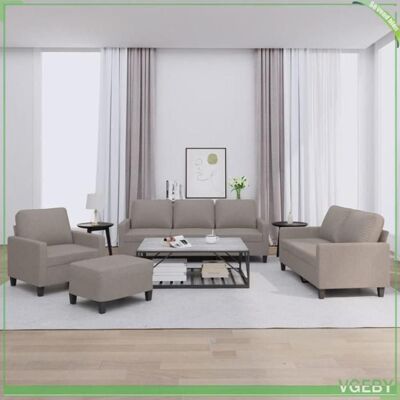 OEM Ensemble De Canapés 4 Pcs - Modèle 3201443 - Tissu Taupe - Structure Métal & Contreplaqué - Assise Rembourrée - Publicité OEM Ensemble De Canapés 4 Pcs - Modèle 3201443 - Tissu Taupe - Structure Métal & Contreplaqué - Assise Rembourrée - Publicité