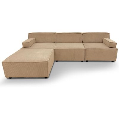 MENZZO Canapé Modulable Benoit Velours Côtelé Beige - Publicité MENZZO Canapé Modulable Benoit Velours Côtelé Beige - Publicité