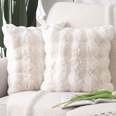 URSUS Lot De 2 Doux Peluche Laine Courte Toison Décoratif Housses De Coussin Luxe Style Pour Canapé Chambre Blanc Crème 45 X 45 Cm - Publicité URSUS Lot De 2 Doux Peluche Laine Courte Toison Décoratif Housses De Coussin Luxe Style Pour Canapé Chambre Blanc Crème 45 X 45 Cm - Publicité