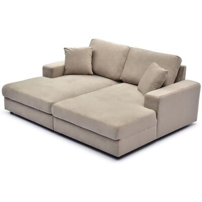 MENZZO Duo De Méridiennes Fabien Combinables En Canapé Profond Velours Taupe - Publicité MENZZO Duo De Méridiennes Fabien Combinables En Canapé Profond Velours Taupe - Publicité