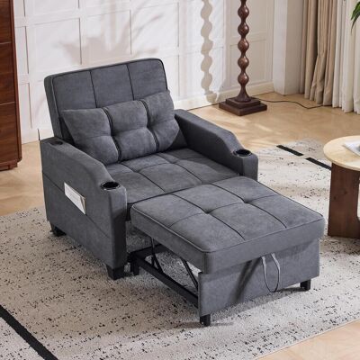 OEM Ce Canapé-lit Extensible 3 En 1 Est Équipé D'Un Porte-gobelet Et D'Un Port Usb. Il Peut Servir De Canapé, De Fauteuil Inclinable Ou De Fauteuil Classique, Ce Qui Le Rend Idéal Pour Les Petits Espaces. Publicité OEM Ce Canapé-lit Extensible 3 En 1 Est Équipé D'Un Porte-gobelet Et D'Un Port Usb. Il Peut Servir De Canapé, De Fauteuil Inclinable Ou De Fauteuil Classique, Ce Qui Le Rend Idéal Pour Les Petits Espaces. Publicité