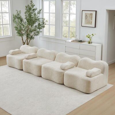 OEM Ce Canapé Modulaire Quatre Places Sans Structure Présente Un Design Ondulé, Un Rembourrage En Mousse Haute Densité 32d, Une Assise Profonde Et Des Accoudoirs Réglables, - Publicité OEM Ce Canapé Modulaire Quatre Places Sans Structure Présente Un Design Ondulé, Un Rembourrage En Mousse Haute Densité 32d, Une Assise Profonde Et Des Accoudoirs Réglables, - Publicité