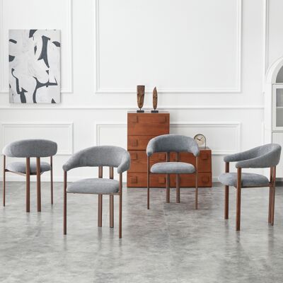 ACKERMAN Lot De 4 Fauteuils Tonneau, Fauteuil Moderne En Tissu Avec Pied En Fer Et Sièges Confortables, Fauteuil Pour Campagne/salle À Manger/salon, Gris - Publicité ACKERMAN Lot De 4 Fauteuils Tonneau, Fauteuil Moderne En Tissu Avec Pied En Fer Et Sièges Confortables, Fauteuil Pour Campagne/salle À Manger/salon, Gris - Publicité