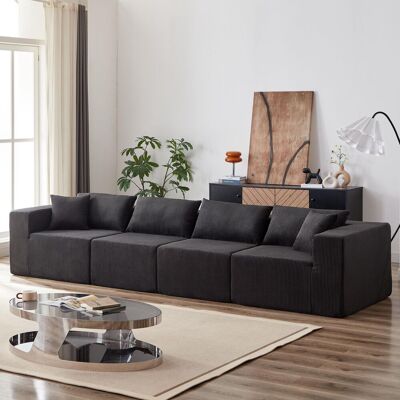 OEM Canapé D'Angle Modulaire En Velours Côtelé De 264 Cm (104 Pouces), Ensemble De Canapé De Sol De Luxe, Mobilier D'Intérieur Rembourré, Canapé Compressé En Mousse Pour Salon Et Chambre, 4 Pièces À Combi - Publicité OEM Canapé D'Angle Modulaire En Velours Côtelé De 264 Cm (104 Pouces), Ensemble De Canapé De Sol De Luxe, Mobilier D'Intérieur Rembourré, Canapé Compressé En Mousse Pour Salon Et Chambre, 4 Pièces À Combi - Publicité
