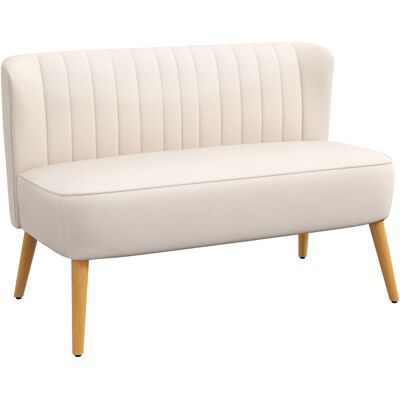 OEM Sofa 2 Places Au Design Rétro, Pieds En Bois, Dimensions 117 Cm X 56,5 Cm X 77 Cm, Couleur Crème Élégante - Publicité OEM Sofa 2 Places Au Design Rétro, Pieds En Bois, Dimensions 117 Cm X 56,5 Cm X 77 Cm, Couleur Crème Élégante - Publicité