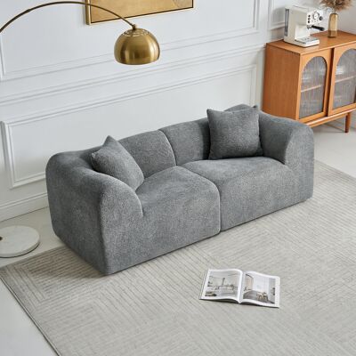 ACKERMAN Canapé 2 Places Moderne En Velours Avec Coussins – Loveseat Gain De Place Pour Salon, Bureau, Appartement – Design À Compression Moelleux - Publicité ACKERMAN Canapé 2 Places Moderne En Velours Avec Coussins – Loveseat Gain De Place Pour Salon, Bureau, Appartement – Design À Compression Moelleux - Publicité