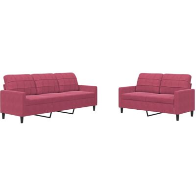 Maison Exclusive - Ensemble De Canapés 2 Pcs Avec Coussins Rouge Bordeaux Velours - Publicité Maison Exclusive - Ensemble De Canapés 2 Pcs Avec Coussins Rouge Bordeaux Velours - Publicité