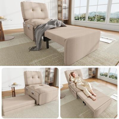 OEM Canapé-lit Multifonctionnel Moderne 2 En 1, 195 X 81,5 Cm, Fauteuil, Méridienne Confortable, Idéal Pour Les Petits Appartements, Revêtement En Lin, Canapé-lit Invisible, Surface De Couchage De 165 X 8 - Publicité OEM Canapé-lit Multifonctionnel Moderne 2 En 1, 195 X 81,5 Cm, Fauteuil, Méridienne Confortable, Idéal Pour Les Petits Appartements, Revêtement En Lin, Canapé-lit Invisible, Surface De Couchage De 165 X 8 - Publicité