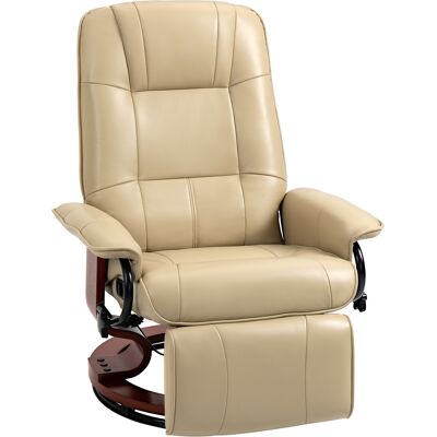 OEM Fauteuil Reclinable 145° Pivotant 360° Base Bois Massif Simili Cuir Mousse Haute Densité 120 Kg - Publicité OEM Fauteuil Reclinable 145° Pivotant 360° Base Bois Massif Simili Cuir Mousse Haute Densité 120 Kg - Publicité