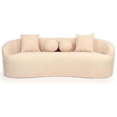 MENZZO Canapé 4 Places Au Design Élégant Et Incurvé Alex Xl Tissu Bouclette Beige - Publicité MENZZO Canapé 4 Places Au Design Élégant Et Incurvé Alex Xl Tissu Bouclette Beige - Publicité