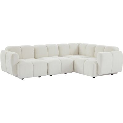 VENTE-UNIQUE Canapé D'Angle Modulable Avec Dossier En Tissu Texturé Blanc Cassé Carlivi - Publicité VENTE-UNIQUE Canapé D'Angle Modulable Avec Dossier En Tissu Texturé Blanc Cassé Carlivi - Publicité
