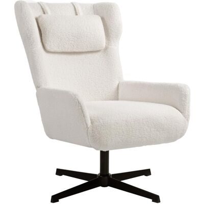 OEM Fauteuil D'Appoint, Fauteuil Rembourré Avec Revêtement Polaire, Base Pivotante, Structure En Métal, Blanc Crème - Publicité OEM Fauteuil D'Appoint, Fauteuil Rembourré Avec Revêtement Polaire, Base Pivotante, Structure En Métal, Blanc Crème - Publicité