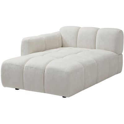 VENTE-UNIQUE Méridienne Gauche En Tissu Texturé Blanc Cassé Carlivi - Publicité VENTE-UNIQUE Méridienne Gauche En Tissu Texturé Blanc Cassé Carlivi - Publicité