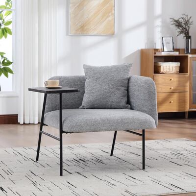 OEM Un Fauteuil Moderne Doté D'Un Dossier Confortable En Tissu Et De Deux Compartiments De Rangement, Complété Par Une Table D'Appoint Pratique. Cette Table D'Appoint Minimaliste Avec Rangement Possède Un - Publicité OEM Un Fauteuil Moderne Doté D'Un Dossier Confortable En Tissu Et De Deux Compartiments De Rangement, Complété Par Une Table D'Appoint Pratique. Cette Table D'Appoint Minimaliste Avec Rangement Possède Un - Publicité