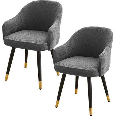 OEM Ensemble De 2 Housses De Chaise Avec Accoudoirs, Amovibles Et Lavables, Pour Salle À Manger, Cuisine Ou Salon, Gris Foncé. Publicité OEM Ensemble De 2 Housses De Chaise Avec Accoudoirs, Amovibles Et Lavables, Pour Salle À Manger, Cuisine Ou Salon, Gris Foncé. Publicité