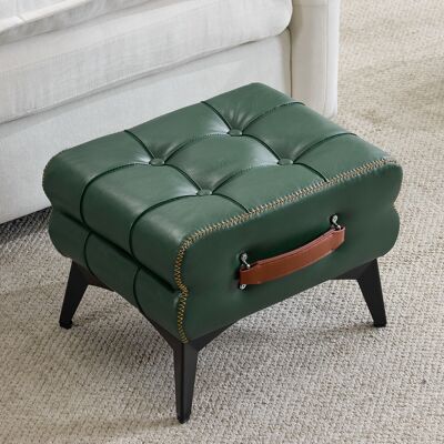 MIDUODUO Repose-pieds Cuir Vert Pieds Métalliques,design Multifonction. Tabouret Pratique Pour Salon Et Chambre,style Épuré. Publicité MIDUODUO Repose-pieds Cuir Vert Pieds Métalliques,design Multifonction. Tabouret Pratique Pour Salon Et Chambre,style Épuré. Publicité