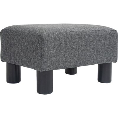 DEVOKO Tabouret Ottoman Avec Aspect En Lin Repose-pieds Pouf Rembourré Pour Chambre, Salon, Gris Foncé - Publicité DEVOKO Tabouret Ottoman Avec Aspect En Lin Repose-pieds Pouf Rembourré Pour Chambre, Salon, Gris Foncé - Publicité