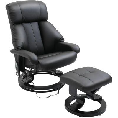 ACKERMAN Fauteuil Tv Avec Fonction Inclinaison, Rembourrage Profond, Haut Dossier Et Accoudoirs, Pivotant 360°, Simili Cuir, 76l X 80l X 102h Cm, Noir - Publicité ACKERMAN Fauteuil Tv Avec Fonction Inclinaison, Rembourrage Profond, Haut Dossier Et Accoudoirs, Pivotant 360°, Simili Cuir, 76l X 80l X 102h Cm, Noir - Publicité