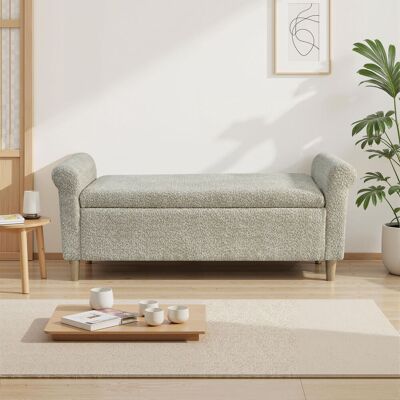 OEM Pouf De Rangement Ottoman, Repose-pieds Rembourré En Tissu Avec Couvercle Relevable, Tabouret Compact De Style Scandinave Pour Salon Ou Chambre - Publicité OEM Pouf De Rangement Ottoman, Repose-pieds Rembourré En Tissu Avec Couvercle Relevable, Tabouret Compact De Style Scandinave Pour Salon Ou Chambre - Publicité