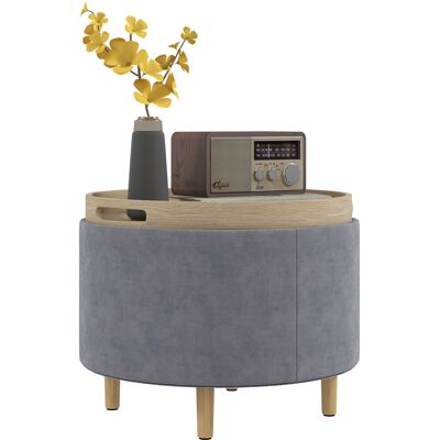 MIDUODUO Pouf Rangement Tissu Sherpa Max 120 Kg Plateau Rabats Mdf/hêtre, 56x56x42 Cm, Gris - Publicité MIDUODUO Pouf Rangement Tissu Sherpa Max 120 Kg Plateau Rabats Mdf/hêtre, 56x56x42 Cm, Gris - Publicité