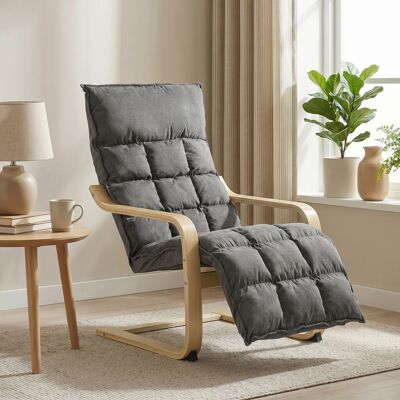 BEYAMIS Fauteuil De Salon Capitonné En Lin Avec Repose-pieds – Mécanisme À Bascule Doux, Dossier Haut Et Assise Large – Gris - Publicité BEYAMIS Fauteuil De Salon Capitonné En Lin Avec Repose-pieds – Mécanisme À Bascule Doux, Dossier Haut Et Assise Large – Gris - Publicité