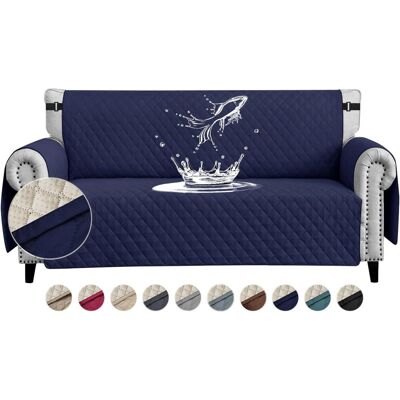 OEM 1 Housse De Canapé Imperméable 3 Places, Antidérapante, Avec Poches Latérales, Pour Animaux, Bleu Marine - Publicité OEM 1 Housse De Canapé Imperméable 3 Places, Antidérapante, Avec Poches Latérales, Pour Animaux, Bleu Marine - Publicité