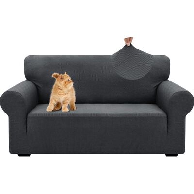 OEM 1 Housse Canapé 2 Places, Extensible Avec Accoudoirs, Gris Foncé Pour Protection Complète Salon - Publicité OEM 1 Housse Canapé 2 Places, Extensible Avec Accoudoirs, Gris Foncé Pour Protection Complète Salon - Publicité