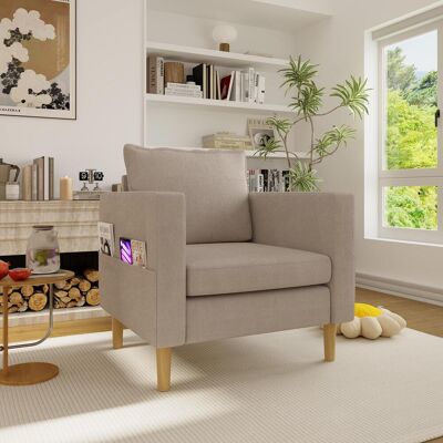 OEM Fauteuil De Détente Une Place Avec Sac De Rangement Et Coussin Confortable, Idéal Pour Les Intérieurs De Style Nordique Et Les Coins Lecture. (chenille Kaki) - Publicité OEM Fauteuil De Détente Une Place Avec Sac De Rangement Et Coussin Confortable, Idéal Pour Les Intérieurs De Style Nordique Et Les Coins Lecture. (chenille Kaki) - Publicité