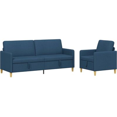 Canapé Avec Rangement 2 Pcs Bleu Polyester Vidaxl - Publicité Canapé Avec Rangement 2 Pcs Bleu Polyester Vidaxl - Publicité