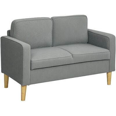 ACKERMAN Canapé 2 Places Petit, Canapé Avec Accoudoirs, Rangement, Fauteuil Moderne Aspect Velours Côtelé, Pieds En Bois, Coussins, Fauteuil Lounge Pour Salon Et Chambre, 117 X 63 X 79 Cm, Gris Clair - Publicité ACKERMAN Canapé 2 Places Petit, Canapé Avec Accoudoirs, Rangement, Fauteuil Moderne Aspect Velours Côtelé, Pieds En Bois, Coussins, Fauteuil Lounge Pour Salon Et Chambre, 117 X 63 X 79 Cm, Gris Clair - Publicité