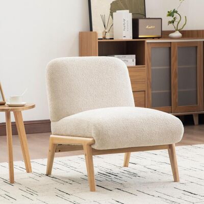 OEM Fauteuil Lounge Scandinave En Tissu – Tissu Chenille Doux Et Structure En Bois Robuste, Idéal Pour Le Salon Et La Chambre, Beige - Publicité OEM Fauteuil Lounge Scandinave En Tissu – Tissu Chenille Doux Et Structure En Bois Robuste, Idéal Pour Le Salon Et La Chambre, Beige - Publicité