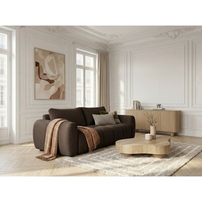 Bobochic - Canapé Droit Convertible Ouverture Express 3 Places Fuji Tissu Bouclette Marron - Publicité Bobochic - Canapé Droit Convertible Ouverture Express 3 Places Fuji Tissu Bouclette Marron - Publicité