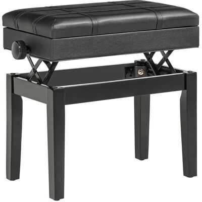OEM Tabouret De Piano Réglable En Hauteur Avec Espace De Rangement, Coussin En Cuir, Noir, 63 X 35 X 46-56 Cm - Publicité OEM Tabouret De Piano Réglable En Hauteur Avec Espace De Rangement, Coussin En Cuir, Noir, 63 X 35 X 46-56 Cm - Publicité