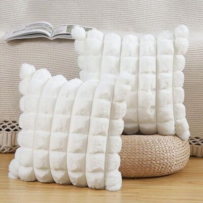 OEM Lot De 2 Housses De Coussin En Fausses Fourrures Pelucheuses, Douces Et Moelleuses 45x45cm, Décoration Pour Canapé Et Chambre - Publicité OEM Lot De 2 Housses De Coussin En Fausses Fourrures Pelucheuses, Douces Et Moelleuses 45x45cm, Décoration Pour Canapé Et Chambre - Publicité