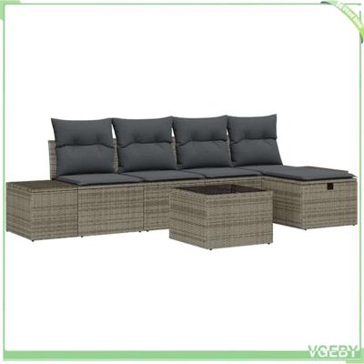 OEM Ensemble De Canapé De Jardin - Fafeicy - Modulaire - Gris - Polyrotin - 5 Places - Publicité OEM Ensemble De Canapé De Jardin - Fafeicy - Modulaire - Gris - Polyrotin - 5 Places - Publicité