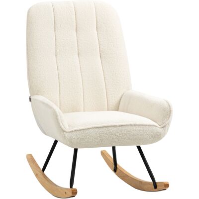 ACKERMAN Fauteuil À Bascule Confortable En Fausse Fourrure Sherpa Pour Chambre Et Chambre D'Enfant, Capacité 150 Kg, 63x95x97 Cm - Publicité ACKERMAN Fauteuil À Bascule Confortable En Fausse Fourrure Sherpa Pour Chambre Et Chambre D'Enfant, Capacité 150 Kg, 63x95x97 Cm - Publicité